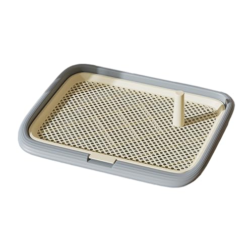 Hundetoilettenhalter, Stilvolles Indoor Toilettenbecken, Quadratisches Katzenklo mit Abnehmbarem Gitter, Trainingsunterlagen für Kleine und Mittelgroße Hunde, Stabile Konstruktion(Gray,45cm) von RUHGKV