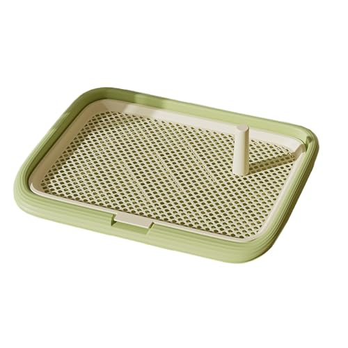 Hundetoilettenhalter, Stilvolles Indoor Toilettenbecken, Quadratisches Katzenklo mit Abnehmbarem Gitter, Trainingsunterlagen für Kleine und Mittelgroße Hunde, Stabile Konstruktion(Green,45cm) von RUHGKV