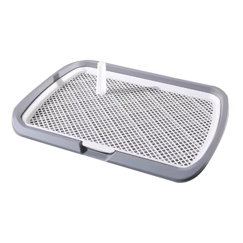 Katzentoilette für Den Innenbereich, Quadratische Katzentoilette, Netz Trainingstoilette mit Abnehmbarem Gitter, Welpentoilette(Gray,66cm) von RUHGKV