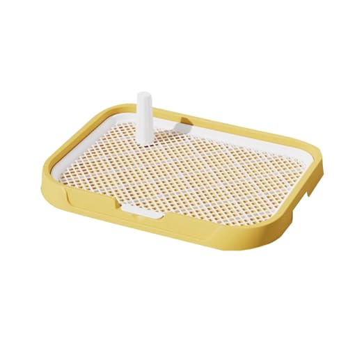 Katzentoilette für Den Innenbereich, Quadratische Katzentoilette, Netz Trainingstoilette mit Abnehmbarem Gitter, Welpentoilette(Yellow,54cm) von RUHGKV