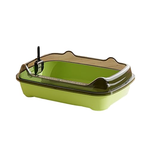 RUHGKV Katzentoilette, Eck Katzentoilette mit Streuschaufel, Katzentoilette Aus Kunststoff für Mehrere Kätzchen und Große Katzen(Green,47cm) von RUHGKV