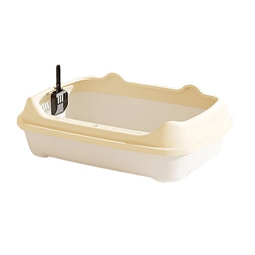 RUHGKV Katzentoilette, Eck Katzentoilette mit Streuschaufel, Katzentoilette Aus Kunststoff für Mehrere Kätzchen und Große Katzen(White,47cm) von RUHGKV