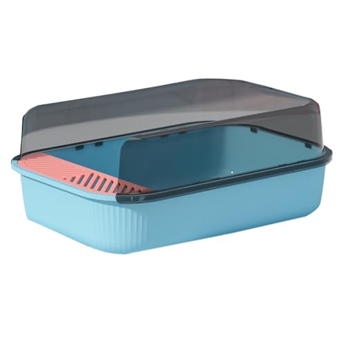 RUHGKV Katzentoilette, Katzentoilette Aus Kunststoff mit Hohen Seitenwänden, Katzentoilette mit Hohen Seitenwänden für Katzen, Kaninchen, Meerschweinchen(Blue) von RUHGKV