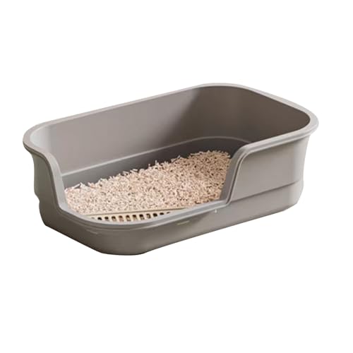 RUHGKV Katzentoilette, Leise Katzentoilette mit Hohem Seitengehäuse, Katzentoilette für Den Haushalt für Katzen Im Haus(Gray,42cm) von RUHGKV