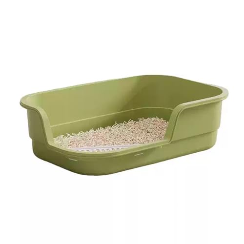 RUHGKV Katzentoilette, Leise Katzentoilette mit Hohem Seitengehäuse, Katzentoilette für Den Haushalt für Katzen Im Haus(Green,60cm) von RUHGKV