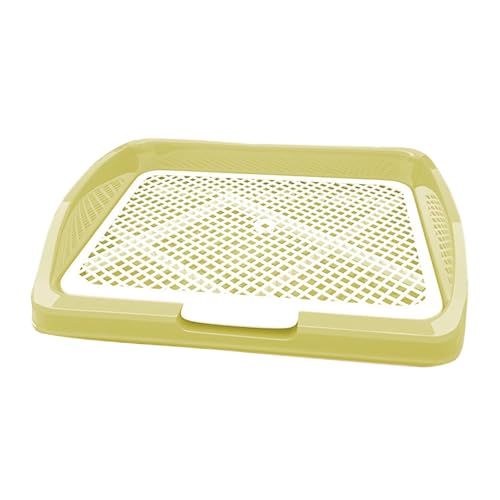Tragbare Hundetoilette, Stilvolle Hundetoilette für Den Innenbereich, Netz Toilettentraining mit Abnehmbarem Pfosten, Quadratische Schale für Welpen und Kleine Hunde(Green,48cm) von RUHGKV