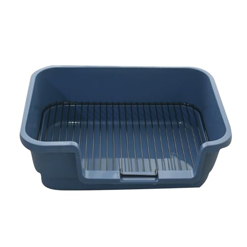Welpentoilette, Hundetoilette mit Niedrigem Einstieg, Hundetoilette Aus Netzgewebe mit Hohen Wänden, Quadratische Hundetoilette für Drinnen und Draußen(Blue) von RUHGKV