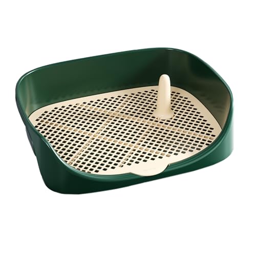 Welpentoilette, Raise The Fence Haustiertoilette, Netz Trainingswanne mit Abnehmbarem Gitter, Hundetoilette für Kleine und Mittelgroße Hunde Langlebig und Haustiersicher(Green,40cm) von RUHGKV