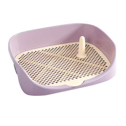 Welpentoilette, Raise The Fence Haustiertoilette, Netz Trainingswanne mit Abnehmbarem Gitter, Hundetoilette für Kleine und Mittelgroße Hunde Langlebig und Haustiersicher(Purple,40cm) von RUHGKV