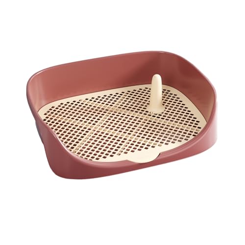 Welpentoilette, Raise The Fence Haustiertoilette, Netz Trainingswanne mit Abnehmbarem Gitter, Hundetoilette für Kleine und Mittelgroße Hunde Langlebig und Haustiersicher(Red,48cm) von RUHGKV