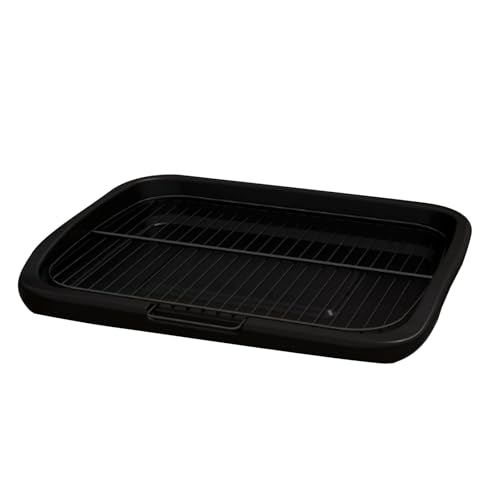 Welpenunterlagen, Hundetoilette für Den Innenbereich, Quadratische Katzentoiletten mit Gitter, Trainingstoiletten Halter für Kleine und Mittelgroße Hunde, Leicht Zu Reinigen(Black,48cm) von RUHGKV