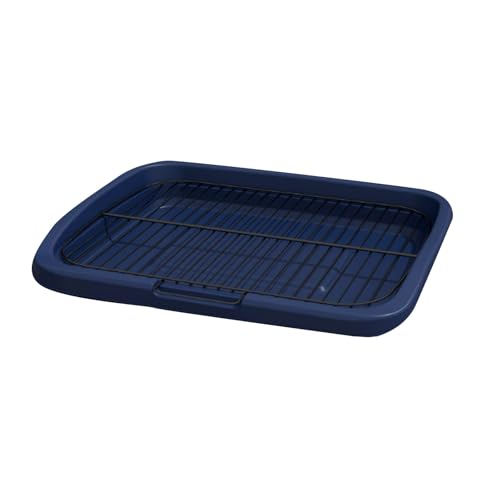 Welpenunterlagen, Hundetoilette für Den Innenbereich, Quadratische Katzentoiletten mit Gitter, Trainingstoiletten Halter für Kleine und Mittelgroße Hunde, Leicht Zu Reinigen(Blue,65cm) von RUHGKV