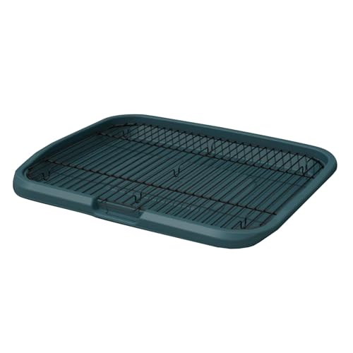 Welpenunterlagen, Hundetoilette für Den Innenbereich, Quadratische Katzentoiletten mit Gitter, Trainingstoiletten Halter für Kleine und Mittelgroße Hunde, Leicht Zu Reinigen(Green,65cm) von RUHGKV