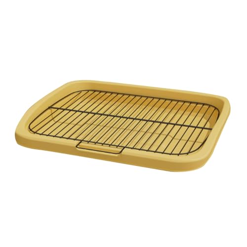 Welpenunterlagen, Hundetoilette für Den Innenbereich, Quadratische Katzentoiletten mit Gitter, Trainingstoiletten Halter für Kleine und Mittelgroße Hunde, Leicht Zu Reinigen(Yellow,48cm) von RUHGKV