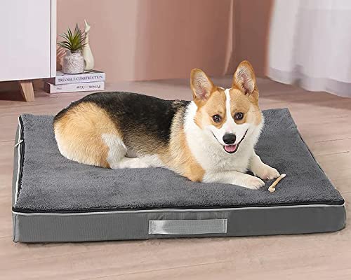 Orthopädische Hundebetten, Hundematratze für Kiste, maschinenwaschbar, Haustierbett mit Bezug, große Hundematratze, rutschfestes Hundekissen für große, mittelgroße und kleine Hunde, weich und Orthopädische Hundebetten, Hundematratze für Kiste, maschinenwaschbar, Haustierbett mit Bezug, große Hundematratze, rutschfestes Hundekissen für große, mittelgroße und kleine Hunde, weich und von RUIBEI