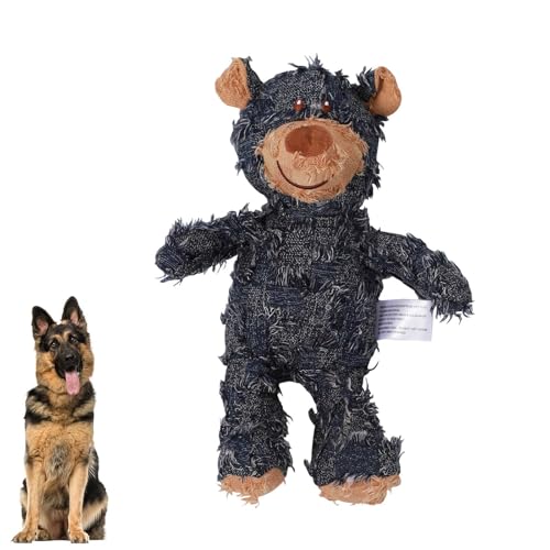 RUICUBEI Unzerstörbares Hundespielzeug für aggressive Kauer, unzerstörbares Hundespielzeug für aggressive Kauer, Hundespielzeug für Haustiere (Denim, blau, mittel) von RUICUBEI