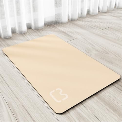 Futtermatten für Haustiere Hunde,Saugfähige rutschfeste Fleckenfrei Napfmatten für Pet,Tischsets für Haustiere,Unterlagen für Katzentrinkbrunnen,Teppich mit Gummirücken (Beige,60x90 cm) von RUILBJM