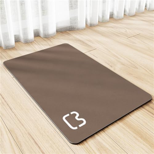 Haustier Teppich Futtermatte für Haustiere Hunde Tischset für Futter und Wassernapf Keine Flecken Schnell Trocknend Saugfähige Matte Pet Dog Wasserspendermatten (Braun,50x80cm) von RUILBJM
