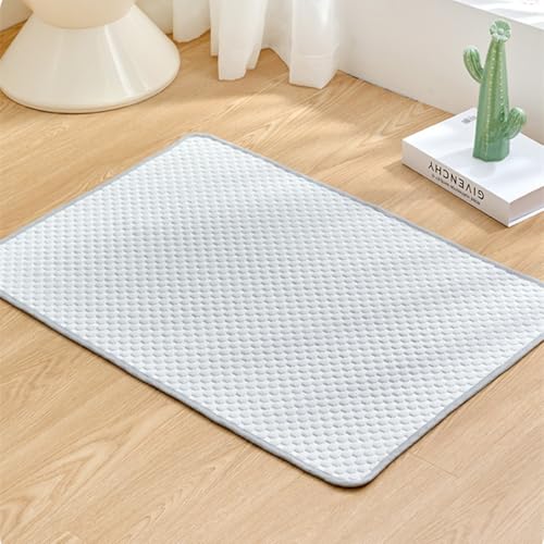 RUILBJM Sommer Kühlkissen Haustiere Tragbares Kühlkissen Haushalt im Auto Atmungsaktive Isomatte Matratze Pet Rug Katzennapfmatte Hundehüttenkäfig für Kaninchen Meerschweinchen (Grau,70cm×50cm) von RUILBJM