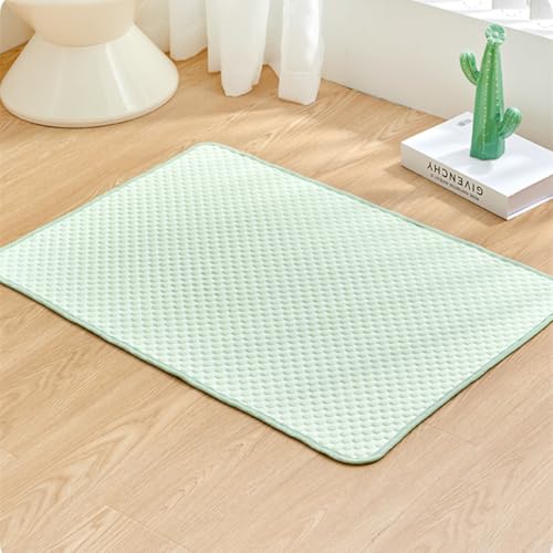 RUILBJM Sommer Kühlkissen Haustiere Tragbares Kühlkissen Haushalt im Auto Atmungsaktive Isomatte Matratze Pet Rug Katzennapfmatte Hundehüttenkäfig für Kaninchen Meerschweinchen (Grün,40cm×30cm) von RUILBJM