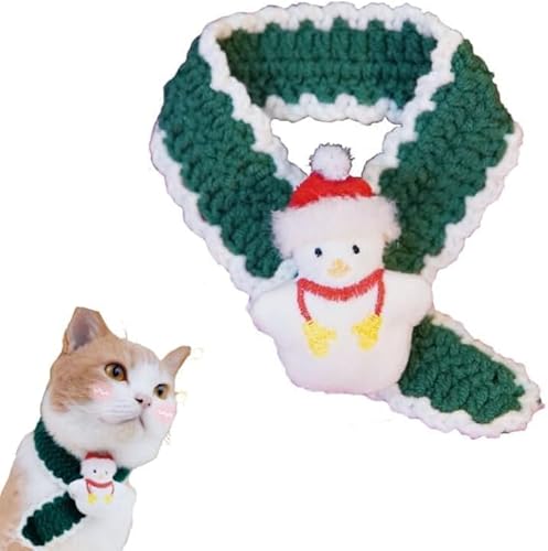 RUIRUIMING Hund Katze Weihnachten Muster Handgewebter Schal Strickschal Kitty Welpen Warme Bandanas Winter Urlaub Dekoration Schal für Kitty Einige Welpen Winter Halloween Weihnachten Neujahr von RUIRUIMING