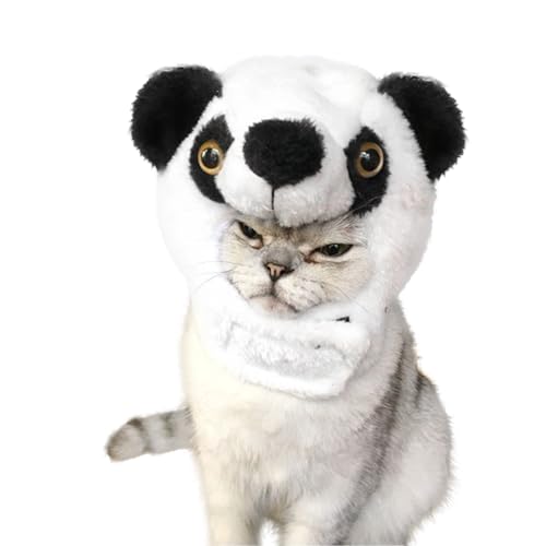 Haustier Kopfschmuck, Haustier Hut, Katze Kopfschmuck, lustige Kopfbedeckung, Halloween Party Crossdress Panda, Pinguin, Eule Kopfschmuck Rollenspiel Hut für Welpen und Katzen von RUIXIA