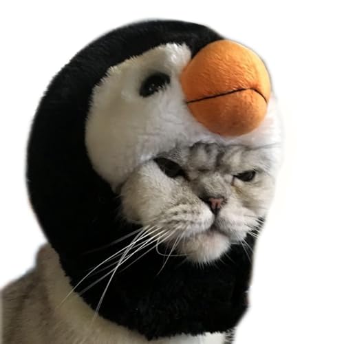 Haustier Kopfschmuck, Haustier Hut, Katze Kopfschmuck, lustige Kopfbedeckung, Halloween Party Crossdress Panda, Pinguin, Eule Kopfschmuck Rollenspiel Hut für Welpen und Katzen von RUIXIA