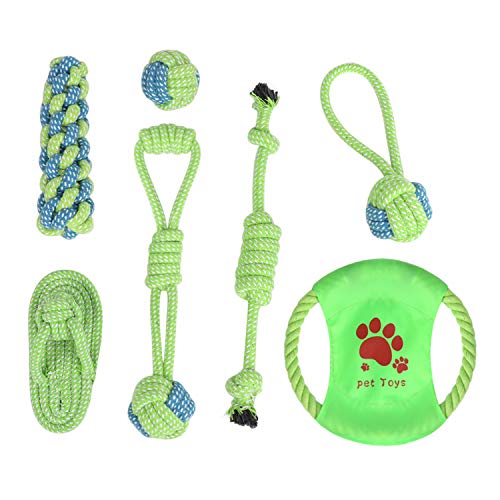 RUIXIA Hundespielzeug 7Pcs Kauspielzeug Interaktives Tierspielzeug Set Intelligenz Spielzeug Hundeseile Welpen Zahnen Chew Toys Zahnreinigung Zahnpflege für kleine, mittelgroße und große Hunde von RUIXIA