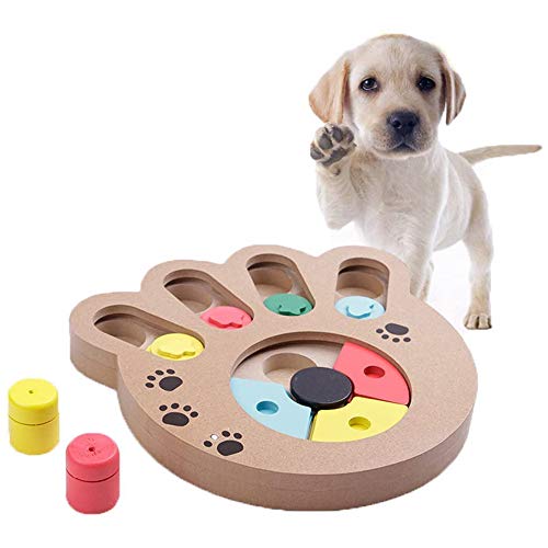RUIXIA Multifunktionale Hunde Interaktives Spielzeug Strategiespiel Kreative Pfote Form IQ Ausbildung Spielzeug Holzspielzeug Puzzlespielzeug für Langsam Fütterung und Unterhaltungsinteraktion von RUIXIA
