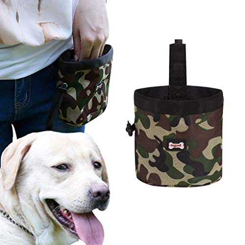 RUIXIB Haustier Hund Behandeln Tasche Camouflage Kleiner Futterbeutel Outdoor Tragbar Training Hund Snack Bag Professionelle Welpen Trainingsbeutel Gürteltasche Hundetrainingstasche von RUIXIB