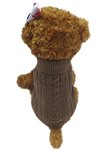 RUIXIB Haustier Kostüm, Warm Strickwolle Herbst Winterpullover Haustier Hund Rollkragen, Haustier Hund Katze Modischer Twist-Muster Hundepullover für kleine mittelgroße und große Hunde XS S M L von RUIXIB