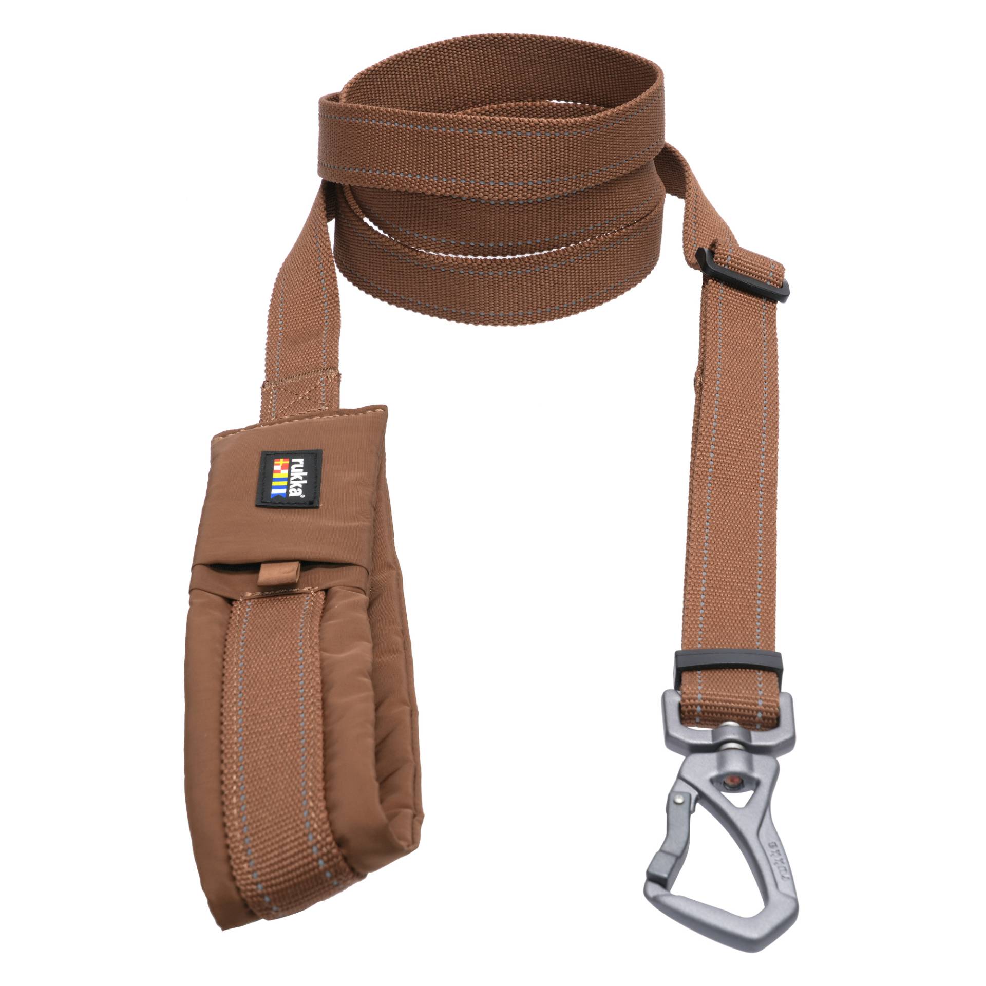 Rukka Leine Puff - Größe M: 120 - 200 cm lang, 20 mm breit, cognac von RUKKA