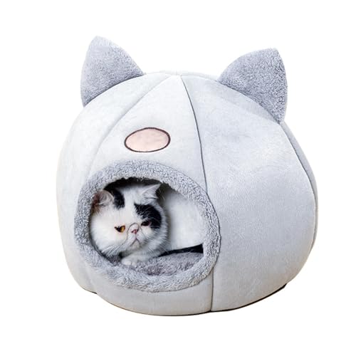 Katzenhöhle Outdoor für Katzen Warm Einfach Zu Verwenden Faltbare Bett Kleines Haustier Innen Im Katzen Bett, GemüTlich Katzenkorb,XL von RUNCH