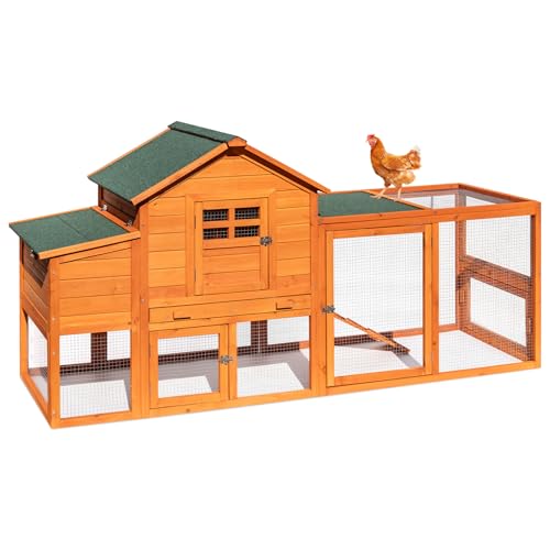 RUNSHED Hühnerstall für 4–6 Hühner im Freien, Hühnerstall aus Holz, Geflügel, Haustierstall für Hinterhof, mit Laufkäfig und Nistkasten RUNSHED Hühnerstall für 4–6 Hühner im Freien, Hühnerstall aus Holz, Geflügel, Haustierstall für Hinterhof, mit Laufkäfig und Nistkasten von RUNSHED