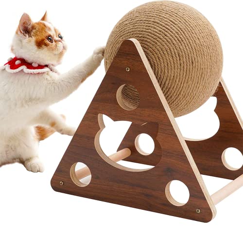 Katzenkratzspielzeug, natürlicher Sisal-Katzenkratzball, Katzenkratzspielzeug mit Ball, Kratzball for Katzen und Kätzchen, interaktives Massivholz-Kratzspielzeug for Haustiere, Durchmesser 4,7 Zoll/26 Katzenkratzspielzeug, natürlicher Sisal-Katzenkratzball, Katzenkratzspielzeug mit Ball, Kratzball for Katzen und Kätzchen, interaktives Massivholz-Kratzspielzeug for Haustiere, Durchmesser 4,7 Zoll/26 von RUNSIBA