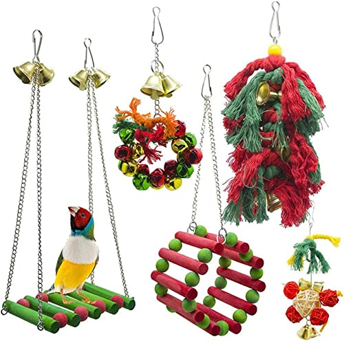 Vogel-Kauspielzeug-Set, Papageienschaukel for Sittiche, Nymphensittiche, Sittiche, Kakadus, Afrikanischer Ara, Kletterleiter, Spielplatz, Wellensittiche, Wellensittiche, Käfig, Sitzstange, for Aufhäng Vogel-Kauspielzeug-Set, Papageienschaukel for Sittiche, Nymphensittiche, Sittiche, Kakadus, Afrikanischer Ara, Kletterleiter, Spielplatz, Wellensittiche, Wellensittiche, Käfig, Sitzstange, for Aufhäng von RUNSIBA
