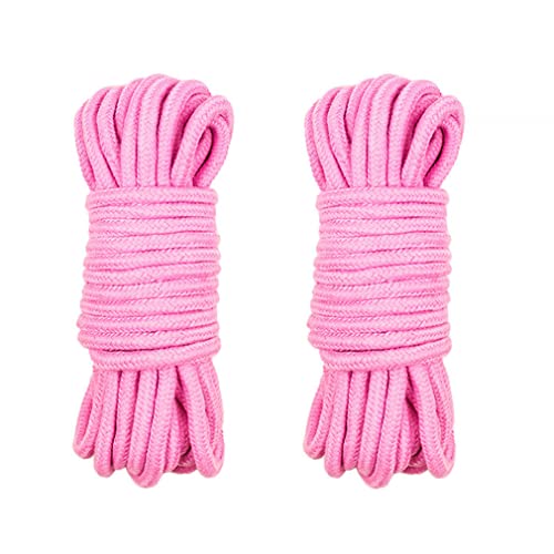 RURAUOGR 10 M Baumwollseil Multifunktionales Seil für Packgepäck, Nähen, Bindung Bett SM Sexspielzeug, 8 mm Durchmesser, Rosa (2 Stück) von RURAUOGR