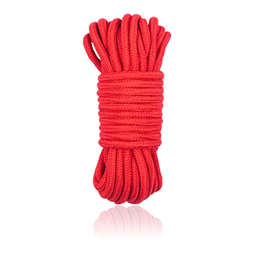 RURAUOGR 10 Meter Baumwollseil SM Spiele Seil Packgepäck, Nähen, Bindung Sexspielzeug, 8mm (Rot, 1 Stück) von RURAUOGR