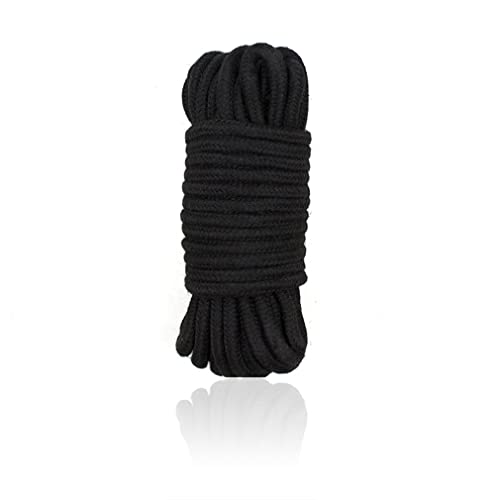 RURAUOGR 10 Meter Baumwollseil SM Spiele Seil Packgepäck, Nähen, Bindung Sexspielzeug, 8mm (Schwarz, 1 Stück) von RURAUOGR