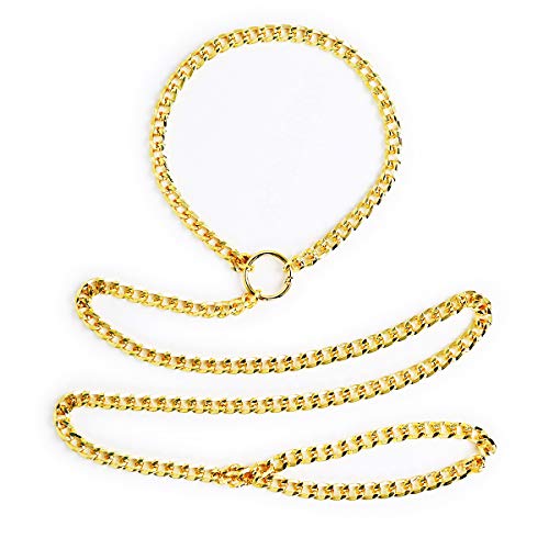 RURAUOGR Metall Eisenkette Halsband SM Halsbänder Einstellbar Fetisch Sex Spielzeug für Frauen Männer (Golden) von RURAUOGR