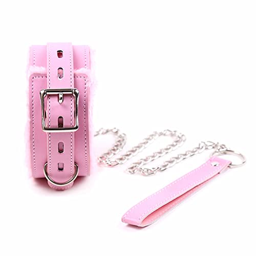 RURAUOGR SM Halsband Plüschfutter Halsbänder mit Ketten Fetisch Sex Spielzeug für Frauen Männer (Rosa) von RURAUOGR