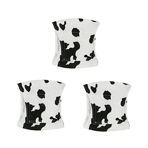 RURAUOGR Windeln für männliche Hunde, waschbar, wiederverwendbar, 3 Stück (Kuh, Größe L (43,2 - 53,3 cm) von RURAUOGR