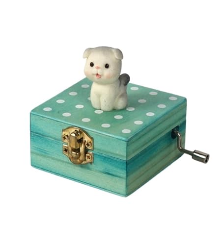 RUVOO spieluhr Spieluhren Mini-Handkurbel-Spieluhr Aus Holz Mit Hübscher Katzen-Weihnachtsdekoration (Color : B, Size : 3.35 * 2.56in) von RUVOO