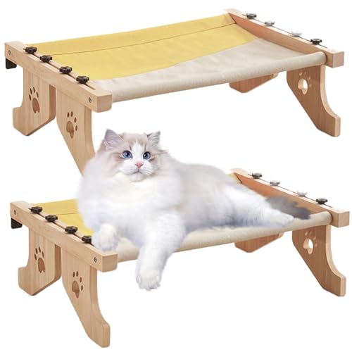 RUYICZB 2 in 1 Holz Katzen Hängematte Und Katzenbett Für Nachttisch, Stuhlrücken, Schublade Sitzstange Für Katze, Katzenhängematte Fensterplätze, Langlebig Und Stabil Hängematte Katze,Gelb RUYICZB 2 in 1 Holz Katzen Hängematte Und Katzenbett Für Nachttisch, Stuhlrücken, Schublade Sitzstange Für Katze, Katzenhängematte Fensterplätze, Langlebig Und Stabil Hängematte Katze,Gelb von RUYICZB