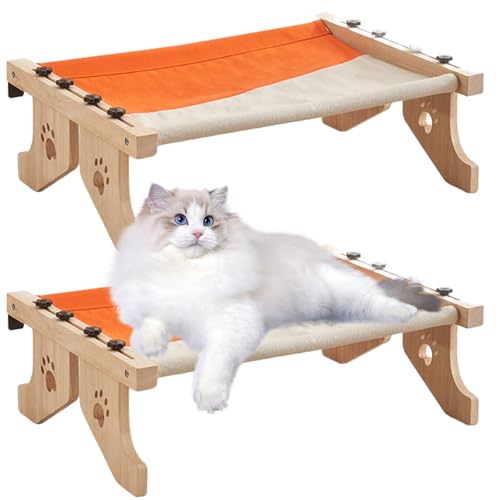 RUYICZB 2 in 1 Holz Katzen Hängematte Und Katzenbett Für Nachttisch, Stuhlrücken, Schublade Sitzstange Für Katze, Katzenhängematte Fensterplätze, Langlebig Und Stabil Hängematte Katze,Orange RUYICZB 2 in 1 Holz Katzen Hängematte Und Katzenbett Für Nachttisch, Stuhlrücken, Schublade Sitzstange Für Katze, Katzenhängematte Fensterplätze, Langlebig Und Stabil Hängematte Katze,Orange von RUYICZB