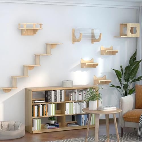 RUYICZB Kletterwand Katzen, Hölzerne Katzenwandmöbel, Katzenkletterbaum, Hölzerner Kratzbaum, Stabile Katzenmöbel, Katzenregale Und Sitzstangen Für Wand, Kletterregal Spielplatz,B RUYICZB Kletterwand Katzen, Hölzerne Katzenwandmöbel, Katzenkletterbaum, Hölzerner Kratzbaum, Stabile Katzenmöbel, Katzenregale Und Sitzstangen Für Wand, Kletterregal Spielplatz,B von RUYICZB