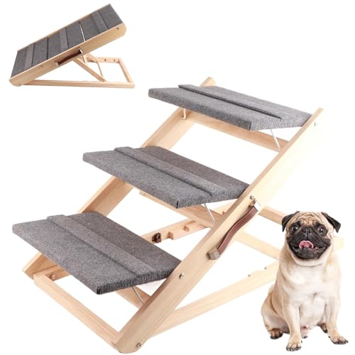 RUYICZB 2-In1 Klappbar Hunderampe Aus Holz Hundetreppe Für Katzen Und Hunde Haustiertreppe rutschfest Hundeeinstiegshilfe Für Bett Sofa Oder Auto Tierrampe Tiertreppe Hundeleiter Bis 50Kg,3 Steps RUYICZB 2-In1 Klappbar Hunderampe Aus Holz Hundetreppe Für Katzen Und Hunde Haustiertreppe rutschfest Hundeeinstiegshilfe Für Bett Sofa Oder Auto Tierrampe Tiertreppe Hundeleiter Bis 50Kg,3 Steps von RUYICZB