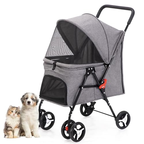 RUYICZB Atmungsaktiver, Faltbarer Jogger-Kinderwagen, Reise-Welpenkinderwagen mit um 360 ° drehbaren, stabilen Rädern und Aufbewahrungstasche an der Rückseite,Grau RUYICZB Atmungsaktiver, Faltbarer Jogger-Kinderwagen, Reise-Welpenkinderwagen mit um 360 ° drehbaren, stabilen Rädern und Aufbewahrungstasche an der Rückseite,Grau von RUYICZB