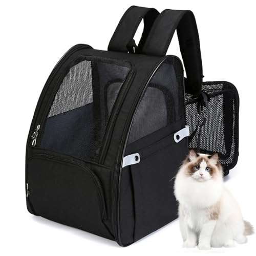 RUYICZB Haustier Rucksüke Für Hund Und Katzen Mit Front Opening-Mesh Fenstertaschen, Tragbare Und Erweiterbare Outdoor Faltbarer Raum Tragetasche, Katzentasche Maximale Last 6Kg,Schwarz RUYICZB Haustier Rucksüke Für Hund Und Katzen Mit Front Opening-Mesh Fenstertaschen, Tragbare Und Erweiterbare Outdoor Faltbarer Raum Tragetasche, Katzentasche Maximale Last 6Kg,Schwarz von RUYICZB