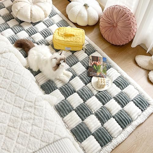 RUYICZB Hund Haustier Couch Abdeckung, Couch-Abdeckungen Für Sofa, Cremefarbene Große Karierte Quadratische Haustier Pad Für Möbel Bett Sofa Matte Protector,Blau,27.6x59.06in RUYICZB Hund Haustier Couch Abdeckung, Couch-Abdeckungen Für Sofa, Cremefarbene Große Karierte Quadratische Haustier Pad Für Möbel Bett Sofa Matte Protector,Blau,27.6x59.06in von RUYICZB